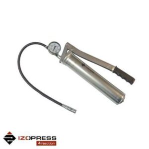 Ręczna, tłokowa pompka IZOPRESS MINI 0,6l do iniekcji z manometrem, wężyk 50 cm, końcówka IZOPRESS FIX